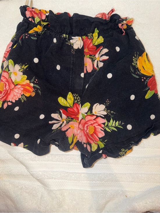 FARM Rio Pants - FARM Rio Black Floral Polka Dot High-Waist Shorts